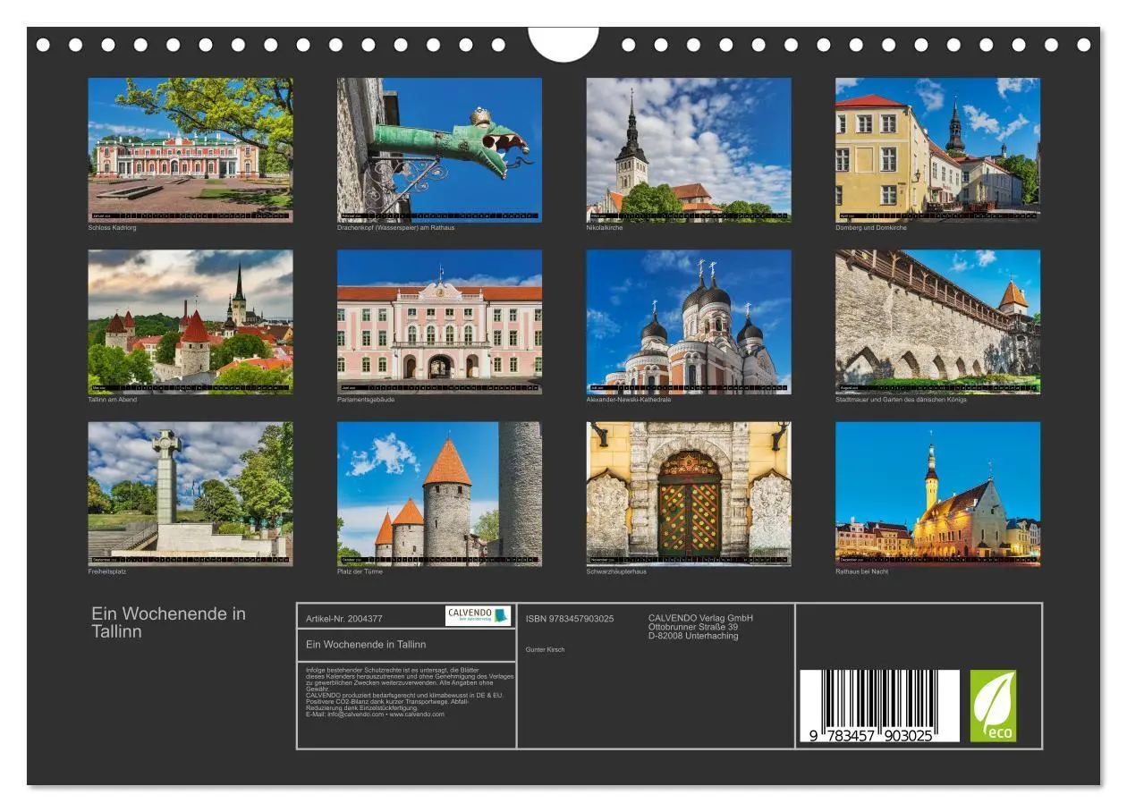 Bild: 9783457903025 | Ein Wochenende in Tallinn (Wandkalender 2026 DIN A4 quer), CALVENDO...