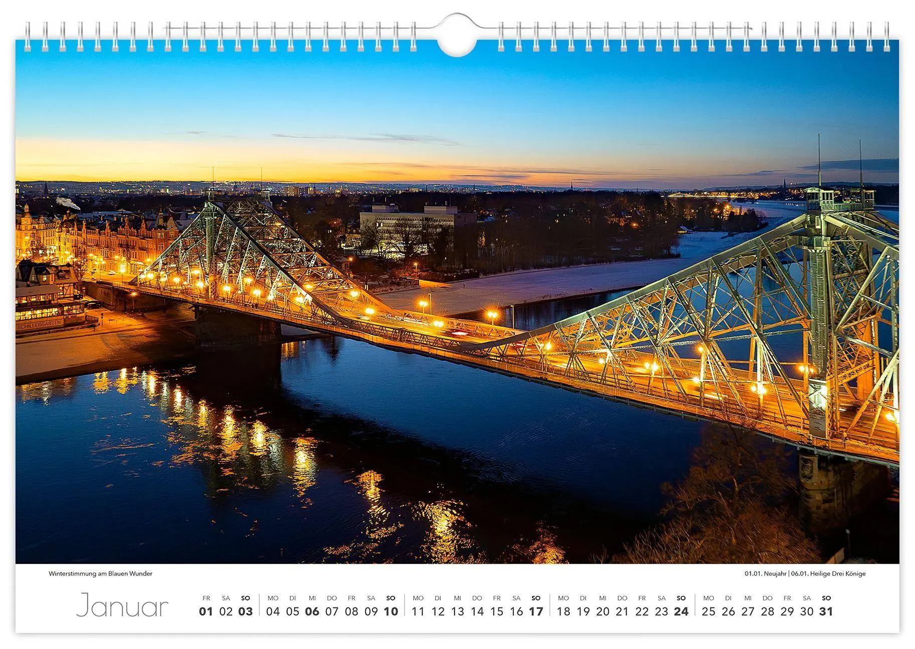 Bild: 9783912303025 | Kalender Dresden Elbflorenz 2027 | 45 x 30 cm weißes Kalendarium