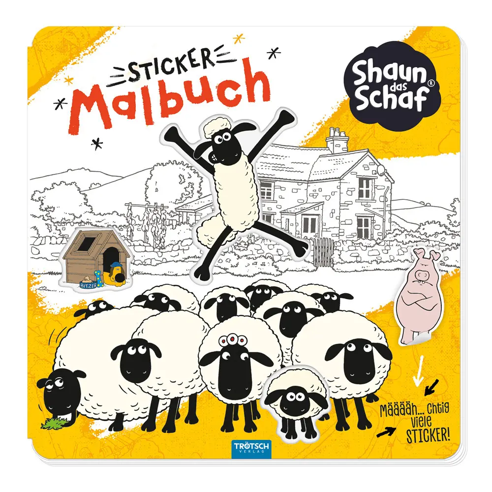 Cover: 9783988023025 | Trötsch Shaun das Schaf Stickermalbuch Malbuch mit Stickern | Co.KG
