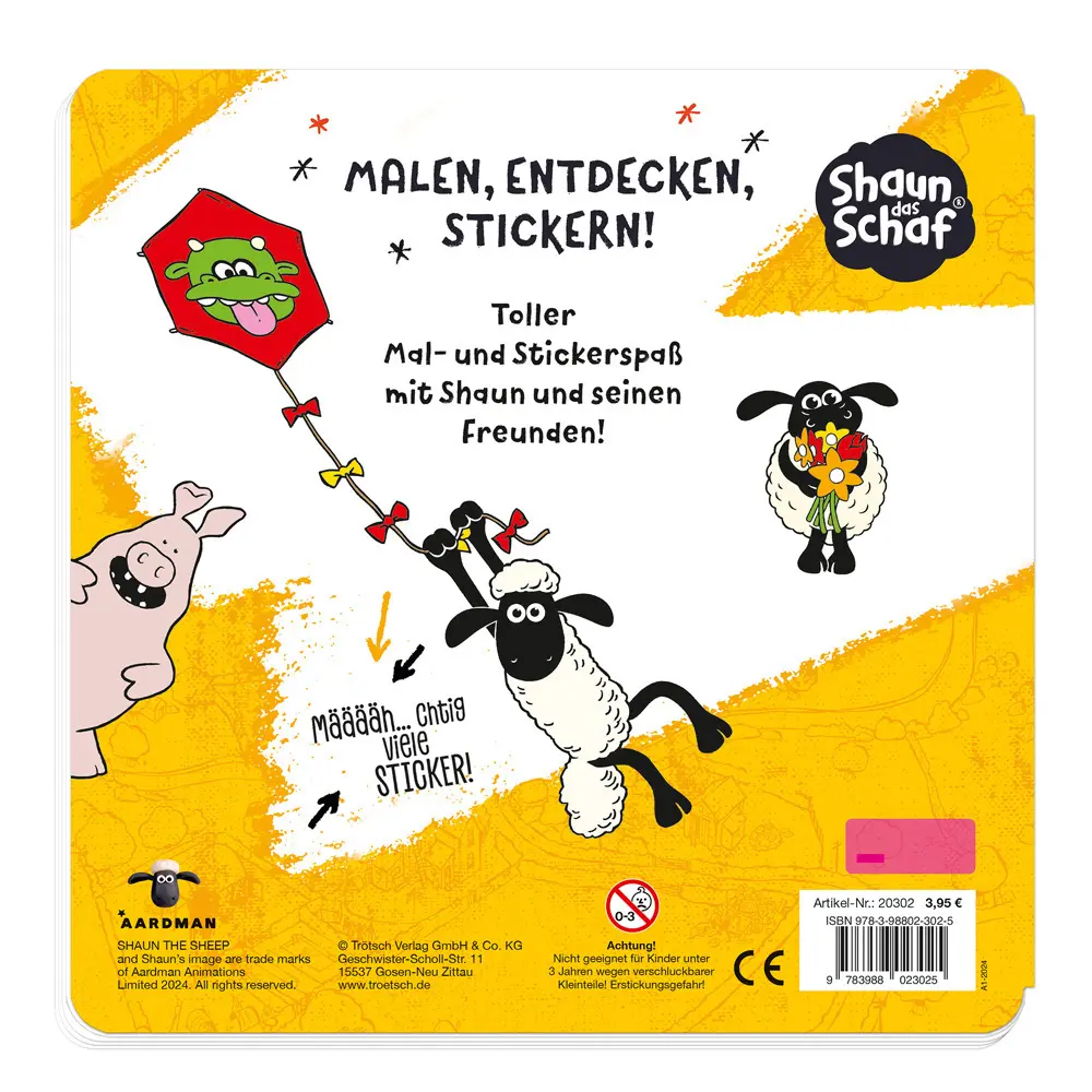 Bild: 9783988023025 | Trötsch Shaun das Schaf Stickermalbuch Malbuch mit Stickern | Co.KG