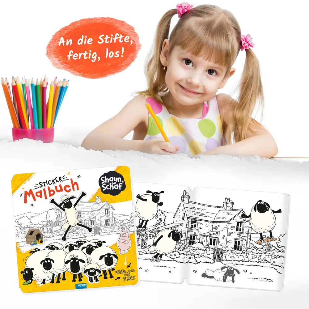 Bild: 9783988023025 | Trötsch Shaun das Schaf Stickermalbuch Malbuch mit Stickern | Co.KG