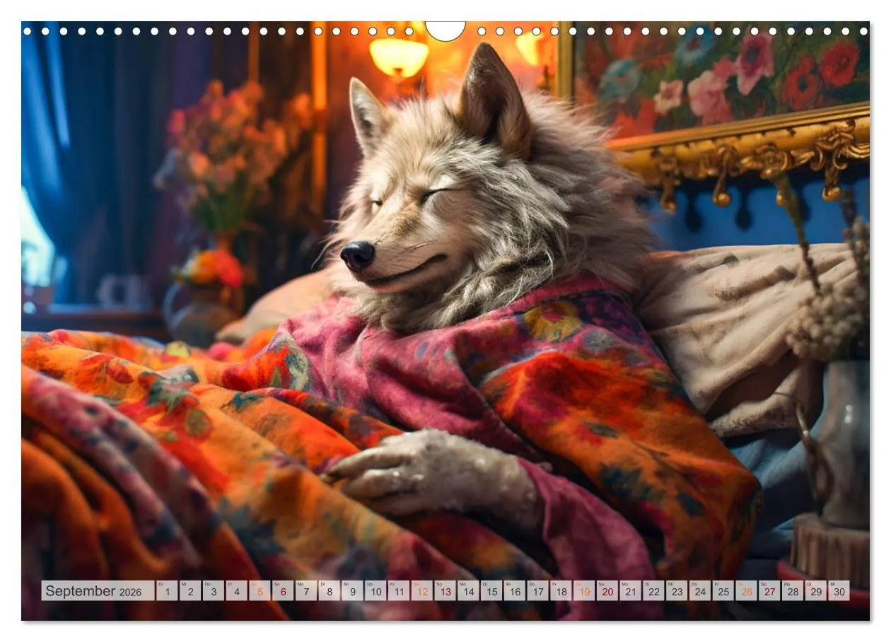 Bild: 9783457513125 | Rotkäppchen und der Wolf (Wandkalender 2026 DIN A3 quer), CALVENDO...