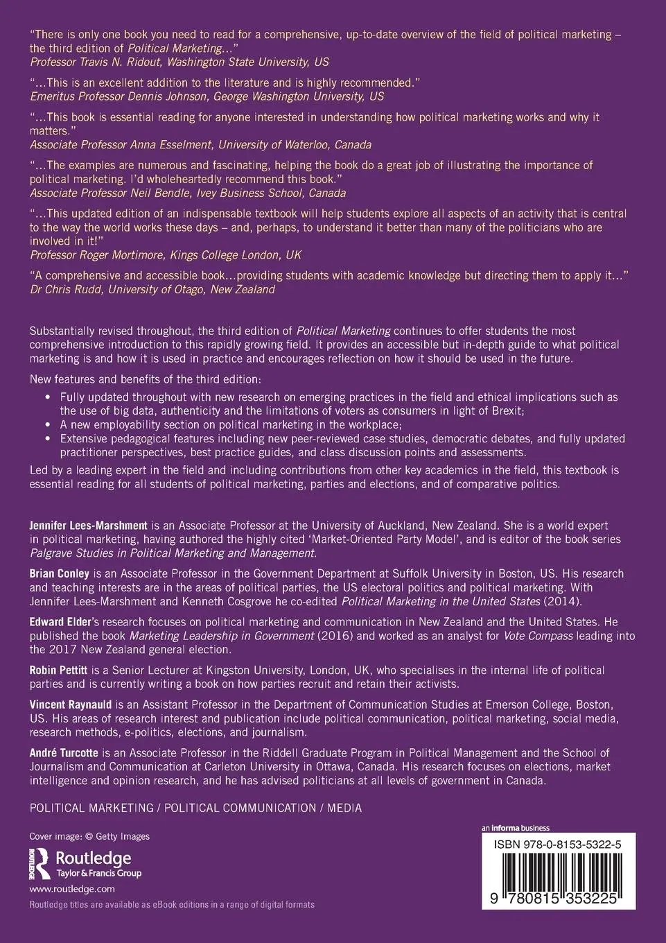 Rückseite: 9780815353225 | Political Marketing | Principles and Applications | Taschenbuch | 2019