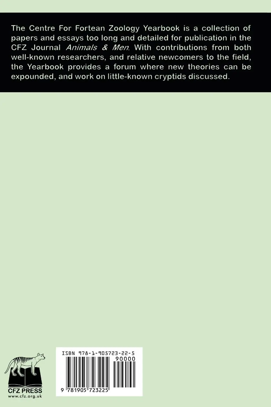 Rückseite: 9781905723225 | Centre for Fortean Zoology Yearbook 1996 | Jonathan Downes | Buch