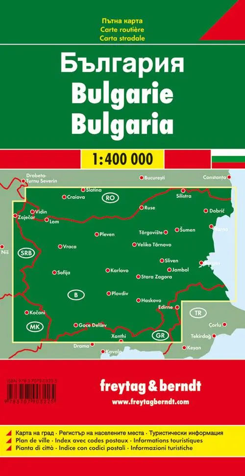Rückseite: 9783707903225 | Bulgarien 1 : 400 000. Autokarte | freytag &amp; berndt | (Land-)Karte