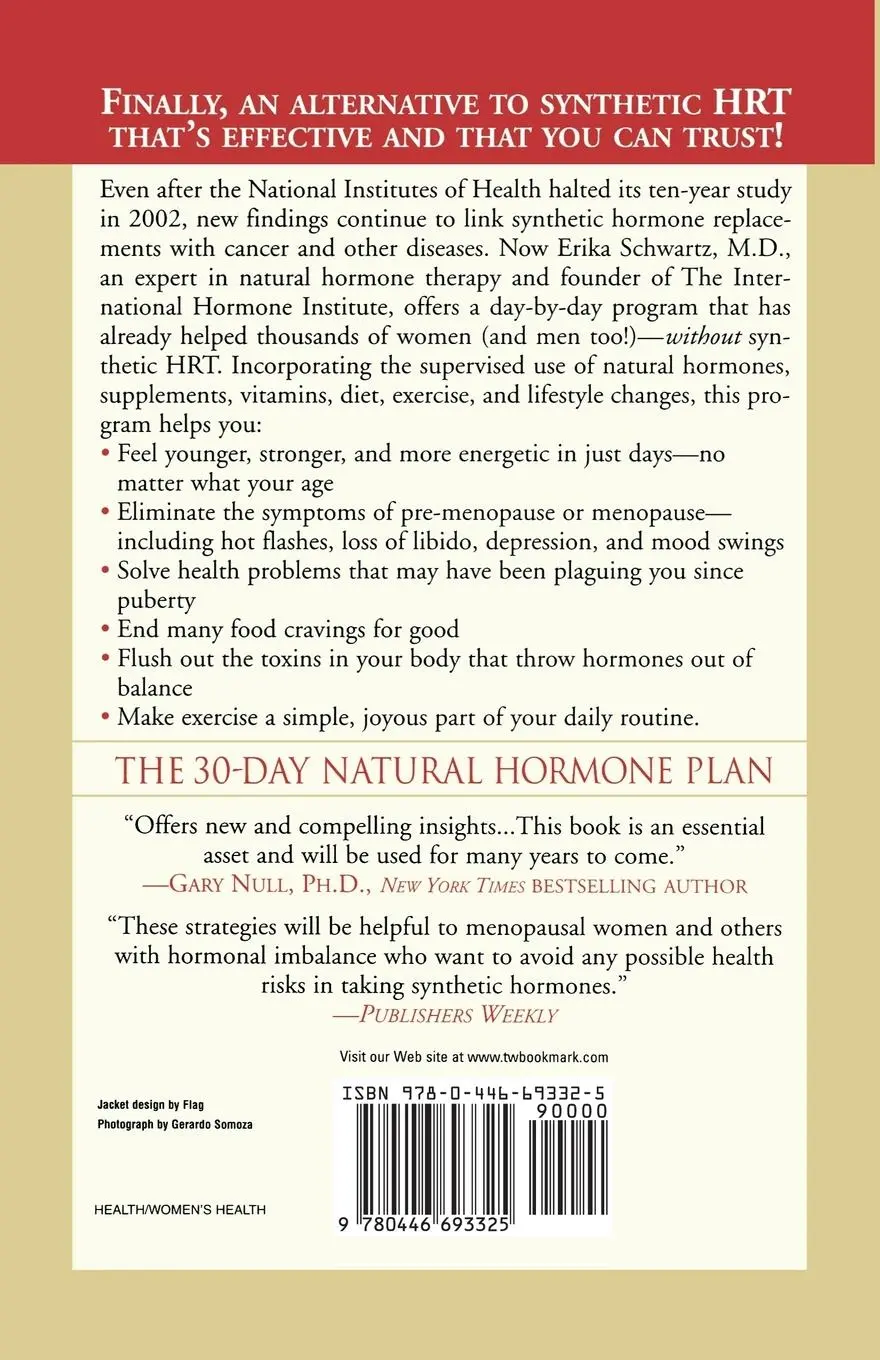 Rückseite: 9780446693325 | The 30-Day Natural Hormone Plan | Erika Schwartz | Taschenbuch | 2005