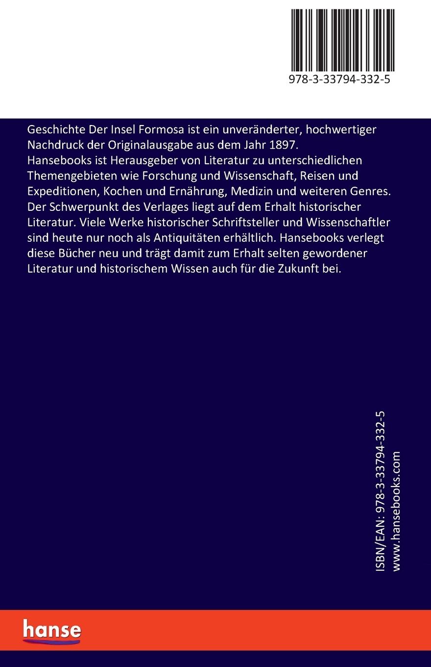 Rückseite: 9783337943325 | Geschichte Der Insel Formosa | Ludwig Riess | Taschenbuch | 48 S.