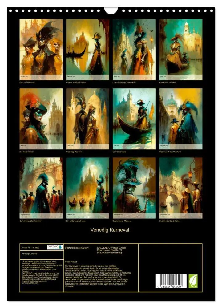Bild: 9783435883325 | Venedig Karneval (Wandkalender 2025 DIN A3 hoch), CALVENDO...