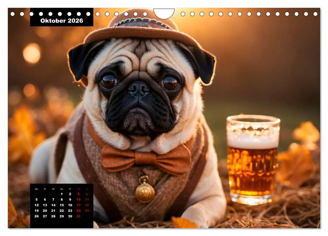 Bild: 9783457353325 | Mopszauber - Süße Möpse begleiten durchs Jahr (Wandkalender 2026...