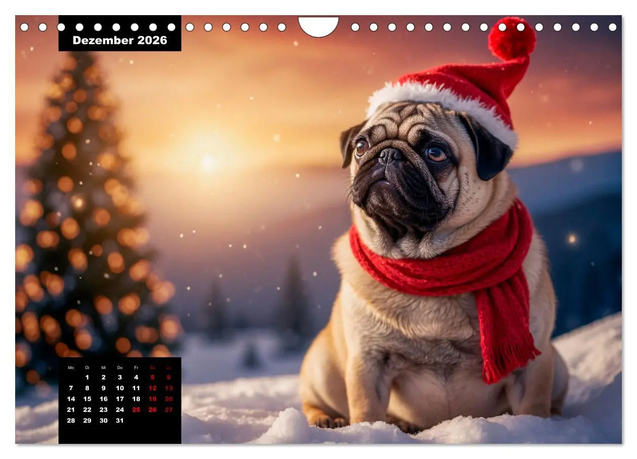 Bild: 9783457353325 | Mopszauber - Süße Möpse begleiten durchs Jahr (Wandkalender 2026...