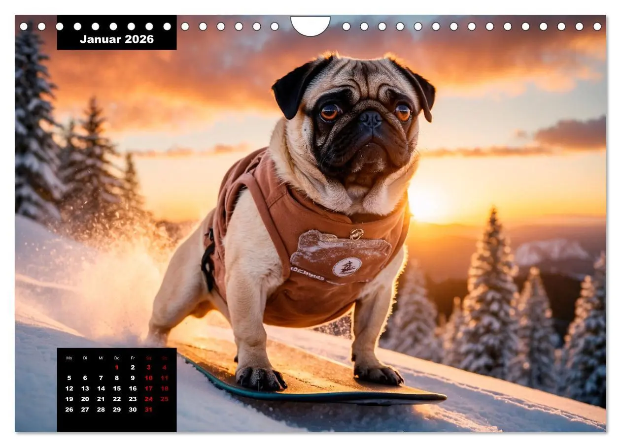 Bild: 9783457353325 | Mopszauber - Süße Möpse begleiten durchs Jahr (Wandkalender 2026...