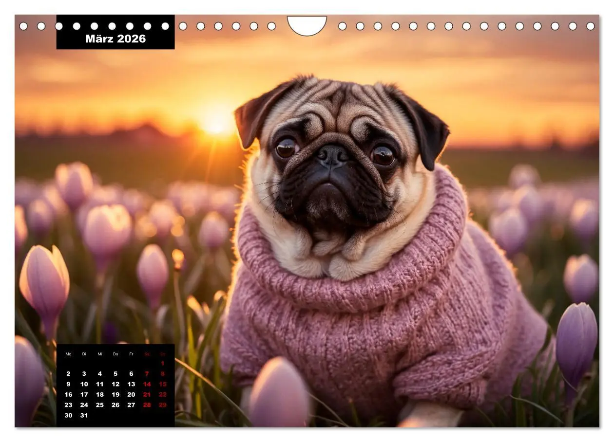 Bild: 9783457353325 | Mopszauber - Süße Möpse begleiten durchs Jahr (Wandkalender 2026...