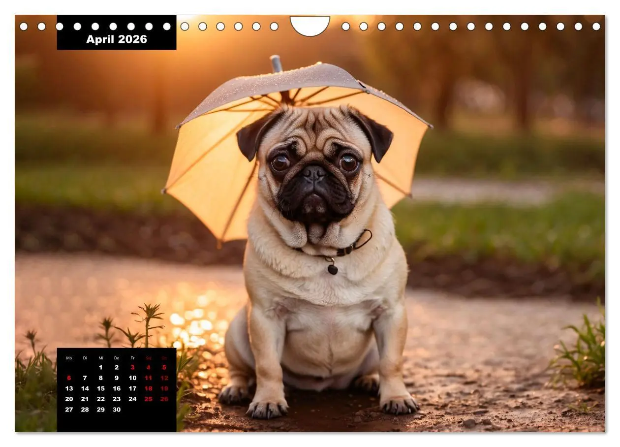 Bild: 9783457353325 | Mopszauber - Süße Möpse begleiten durchs Jahr (Wandkalender 2026...