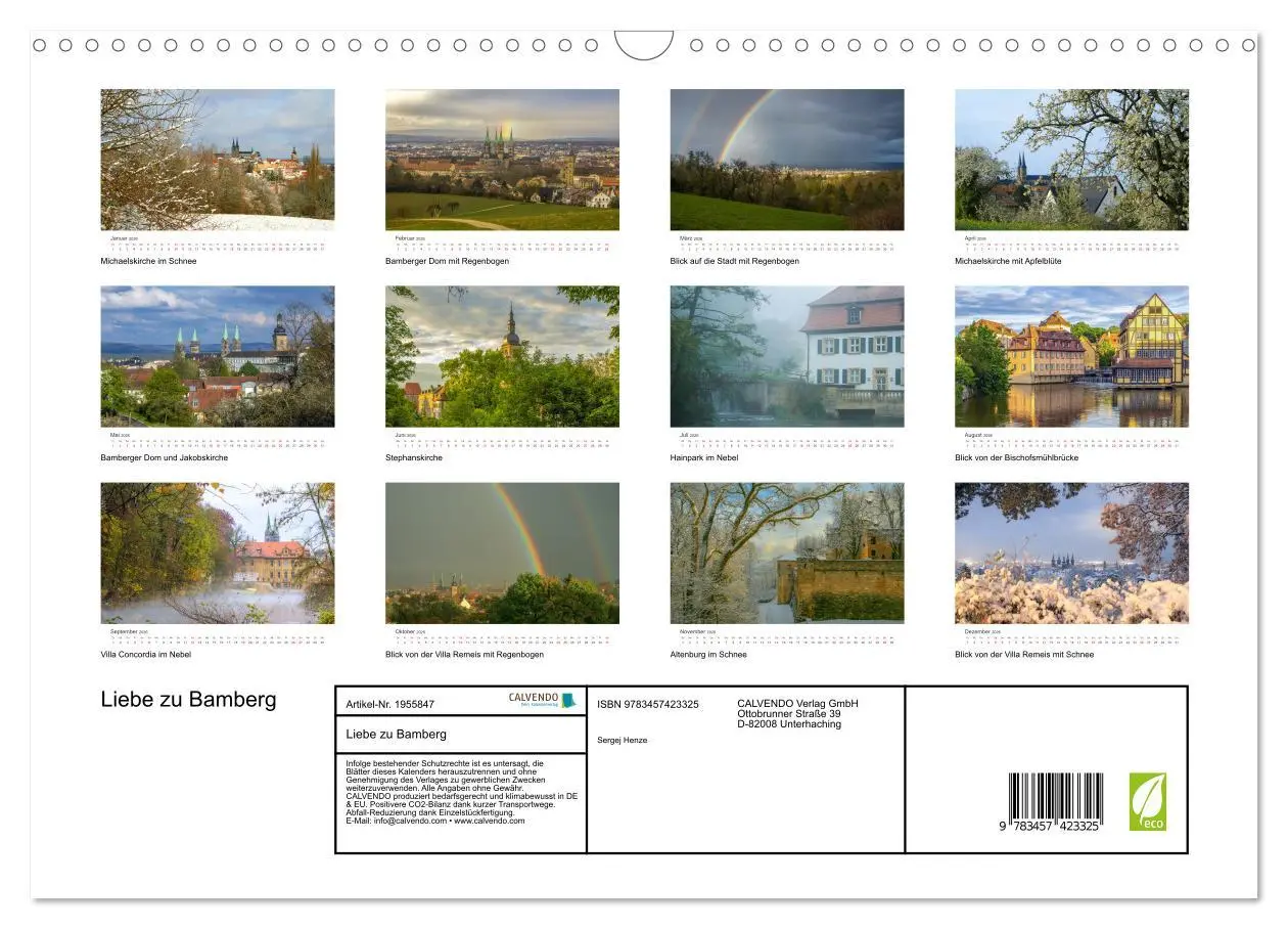 Bild: 9783457423325 | Liebe zu Bamberg (Wandkalender 2026 DIN A3 quer), CALVENDO...