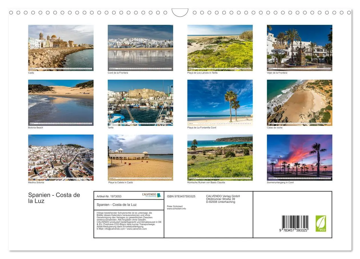 Bild: 9783457593325 | Spanien - Costa de la Luz (Wandkalender 2026 DIN A3 quer), CALVENDO...