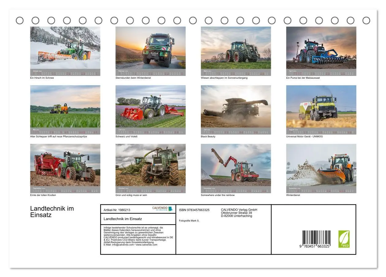 Bild: 9783457663325 | Landtechnik im Einsatz (Tischkalender 2026 DIN A5 quer), CALVENDO...