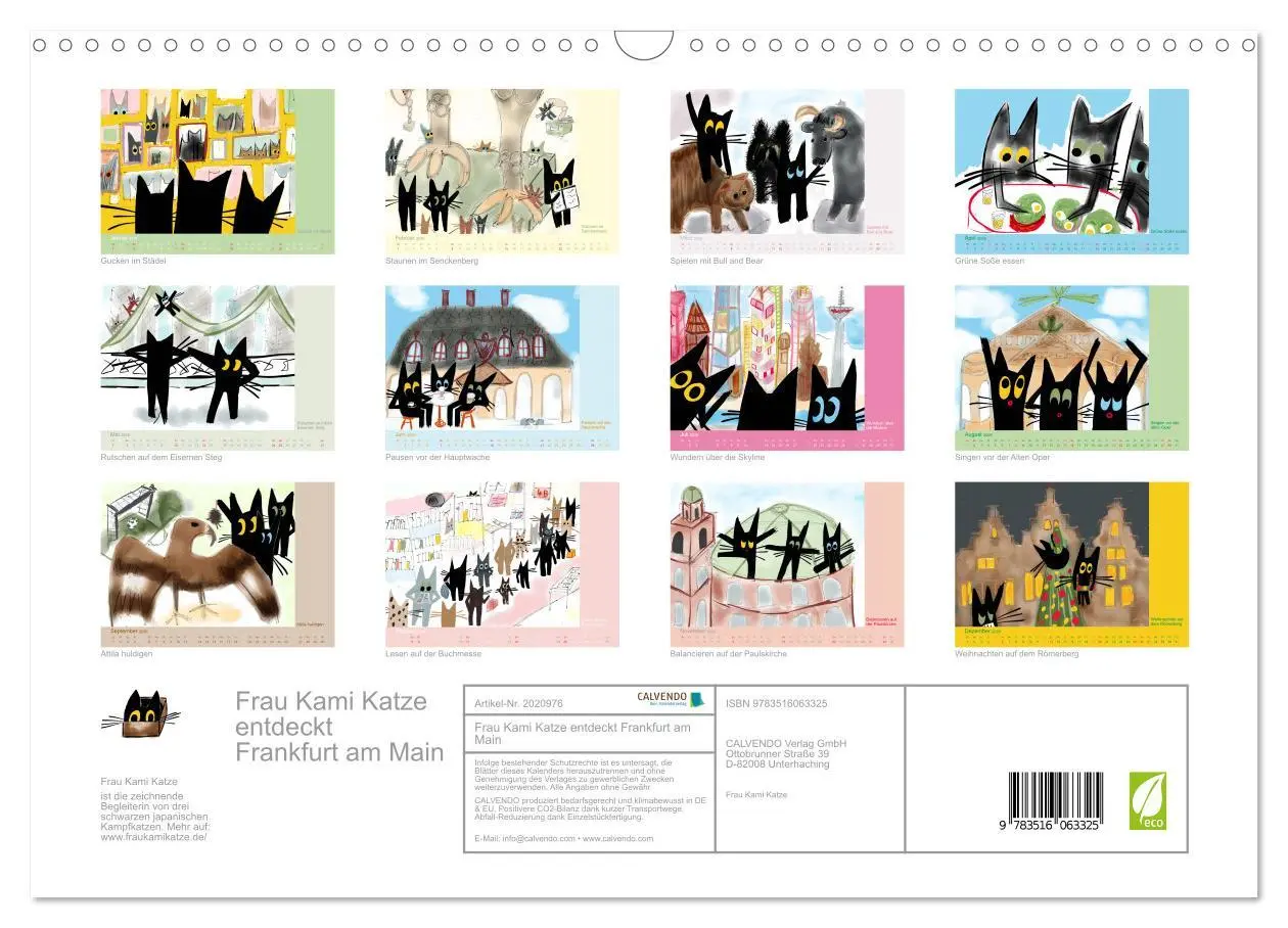 Bild: 9783516063325 | Frau Kami Katze entdeckt Frankfurt am Main (Wandkalender 2026 DIN...