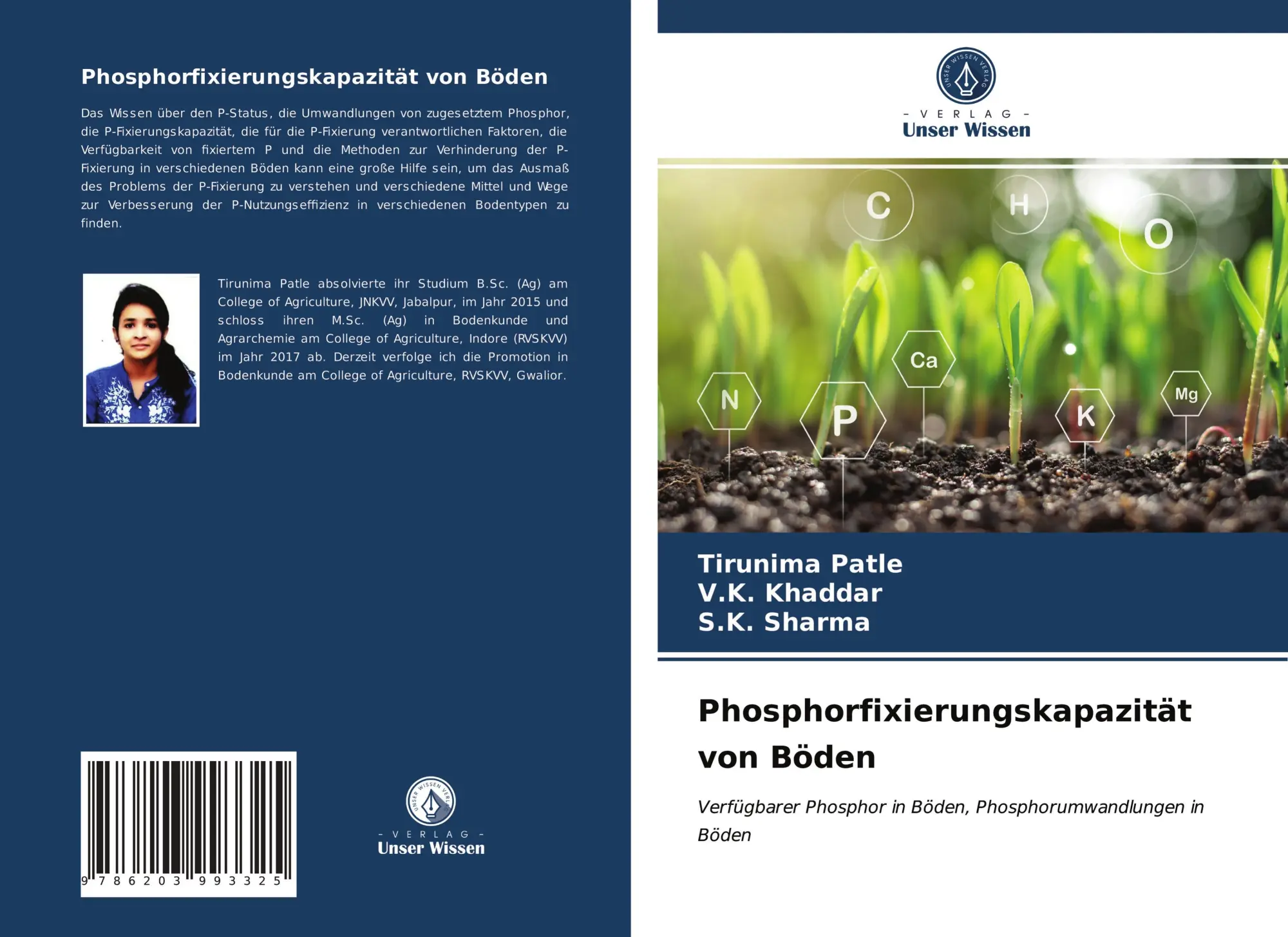 Cover: 9786203993325 | Phosphorfixierungskapazität von Böden | Tirunima Patle (u. a.) | Buch