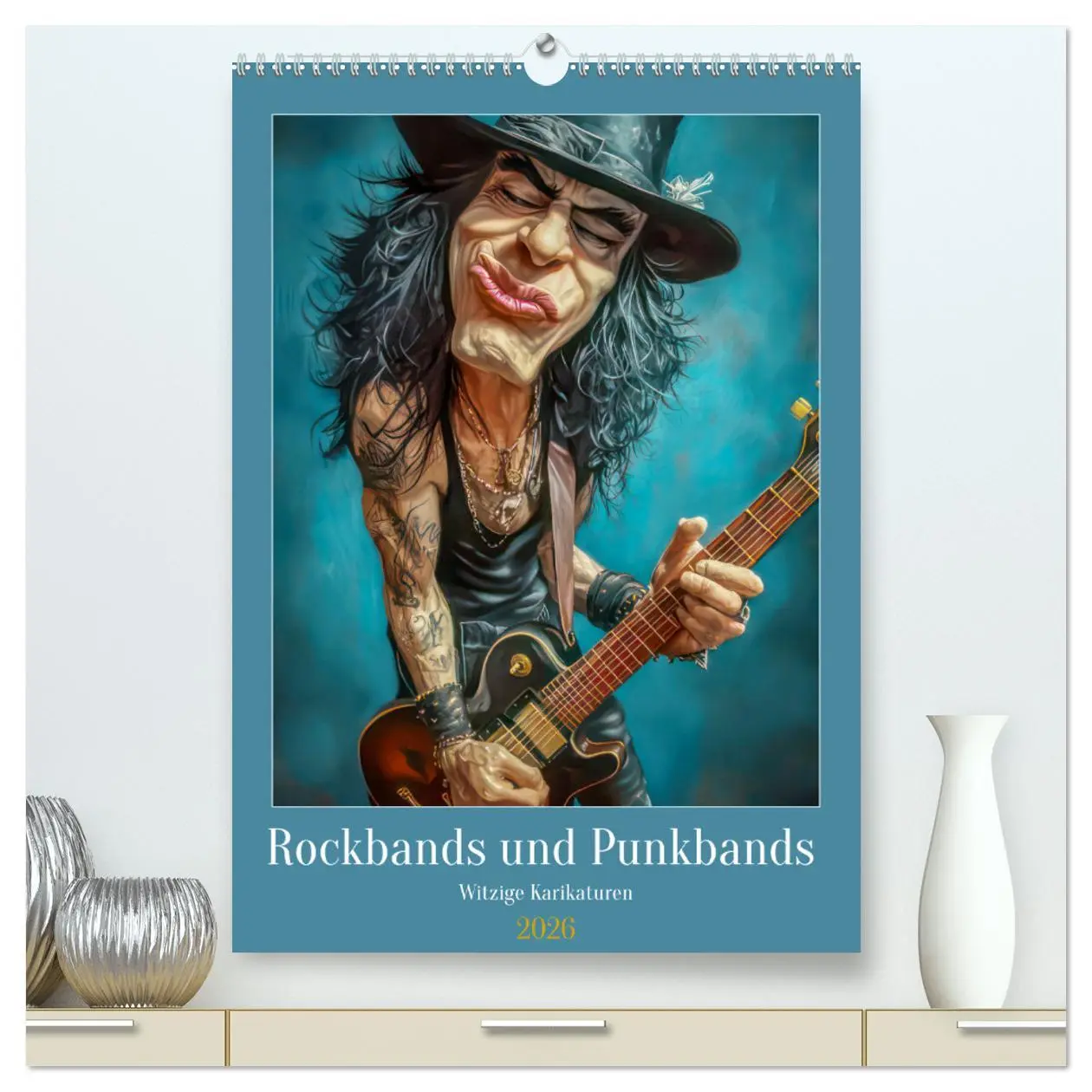 Cover: 9783457273425 | Rockbands und Punkbands - Witzige Karikaturen (hochwertiger Premium...