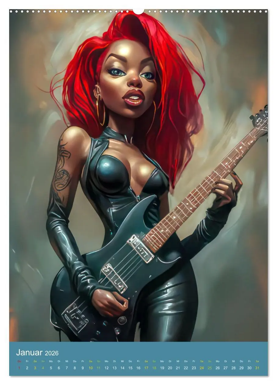 Bild: 9783457273425 | Rockbands und Punkbands - Witzige Karikaturen (hochwertiger Premium...