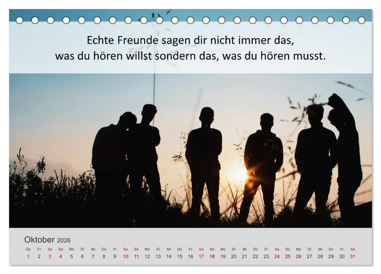Bild: 9783457583425 | Motivationssprüche Freundschaft (Tischkalender 2026 DIN A5 quer),...