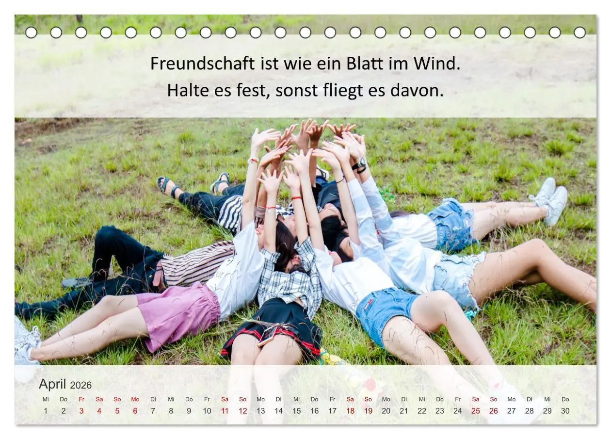 Bild: 9783457583425 | Motivationssprüche Freundschaft (Tischkalender 2026 DIN A5 quer),...