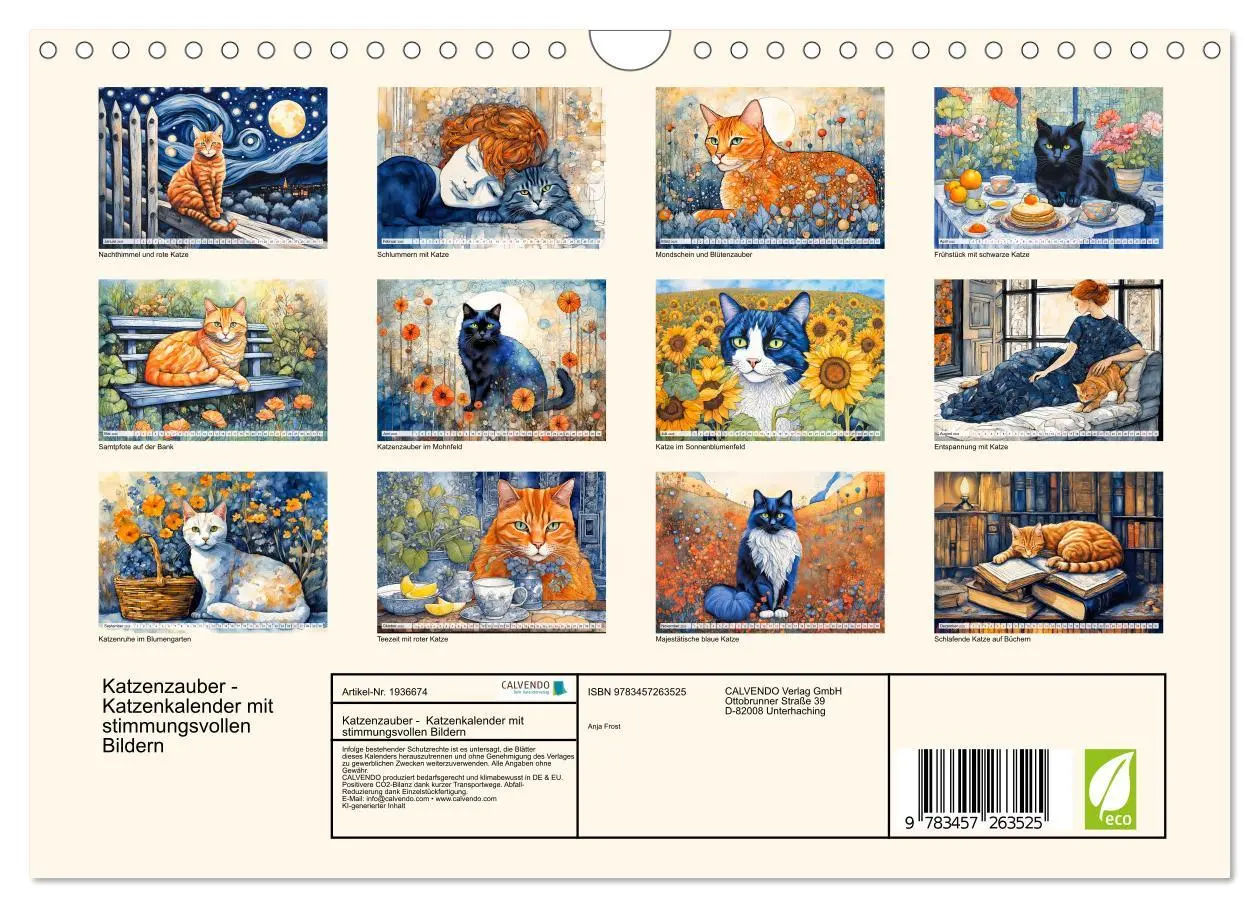 Bild: 9783457263525 | Katzenzauber - Katzenkalender mit stimmungsvollen Bildern...