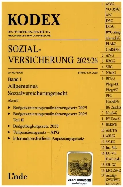 Cover: 9783707353525 | KODEX Sozialversicherung 2025/26, Band I | Daniela Böhm | Taschenbuch