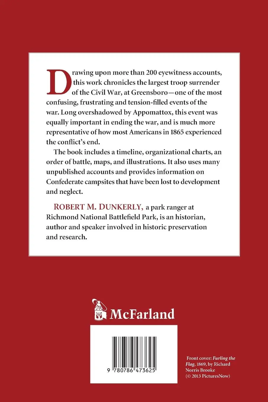 Rückseite: 9780786473625 | The Confederate Surrender at Greensboro | Robert M. Dunkerly | Buch