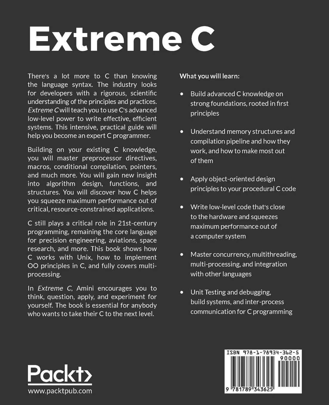 Rückseite: 9781789343625 | Extreme C | Kamran Amini | Taschenbuch | Kartoniert / Broschiert