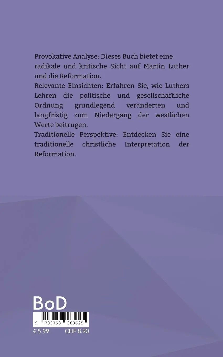 Rückseite: 9783758383625 | Martin Luther und die Zerstörung des Abendlandes | Lütge | Taschenbuch