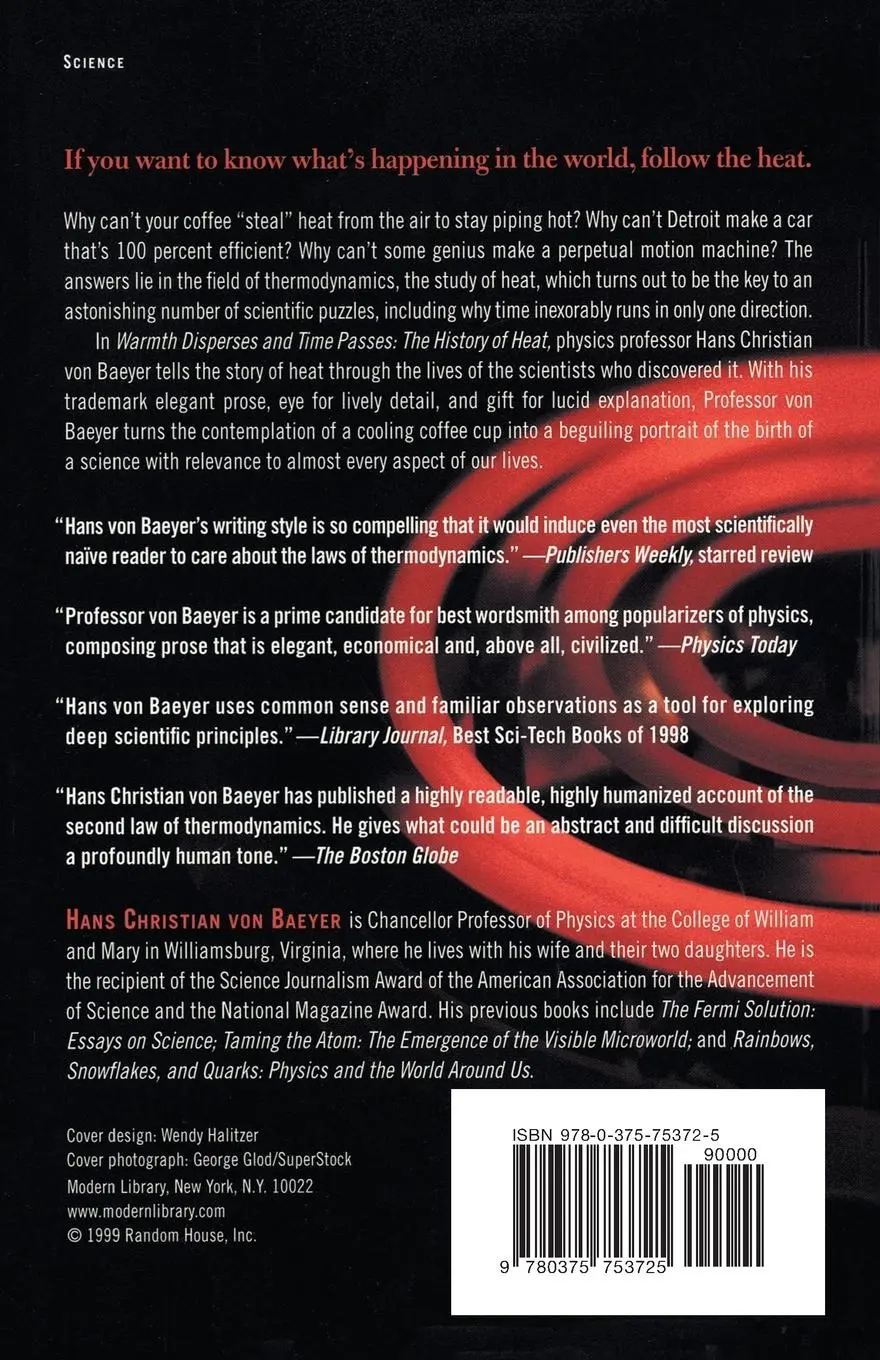 Rückseite: 9780375753725 | Warmth Disperses and Time Passes | The History of Heat | Baeyer | Buch