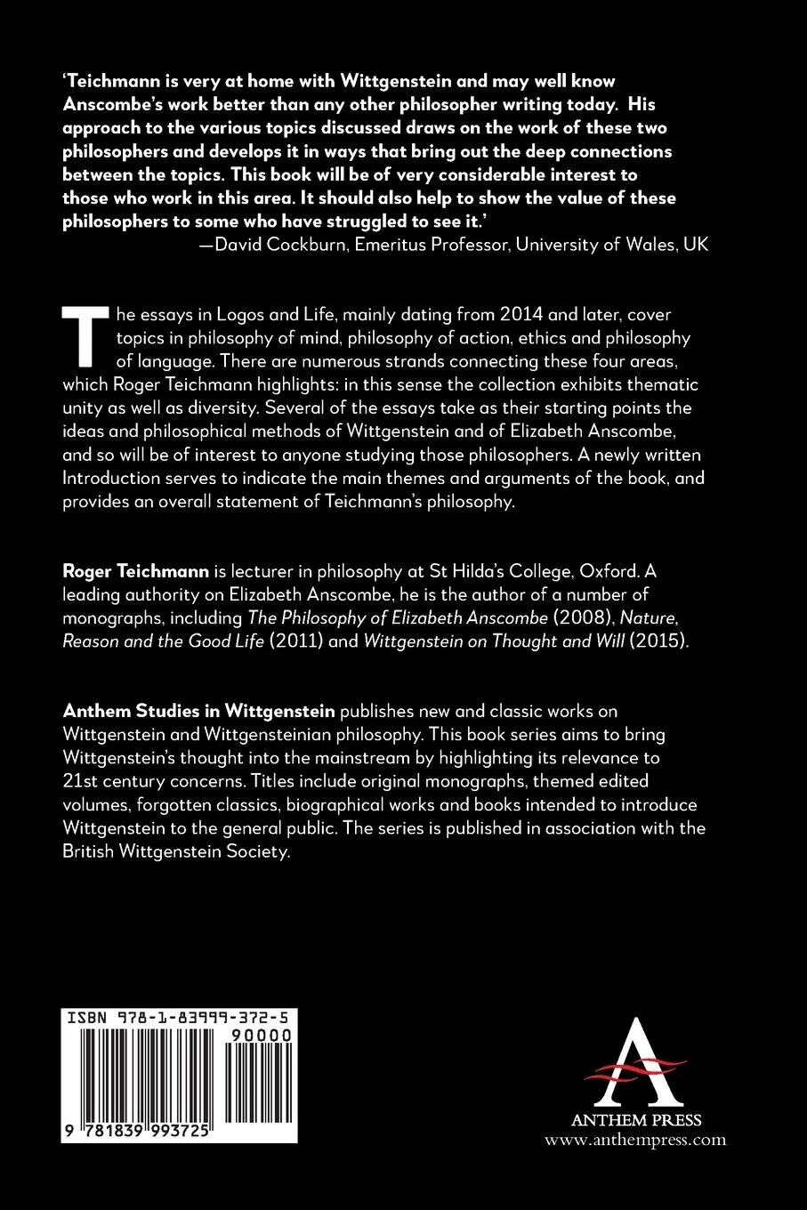Rückseite: 9781839993725 | Logos and Life | Essays on Mind, Action, Language and Ethics | Buch