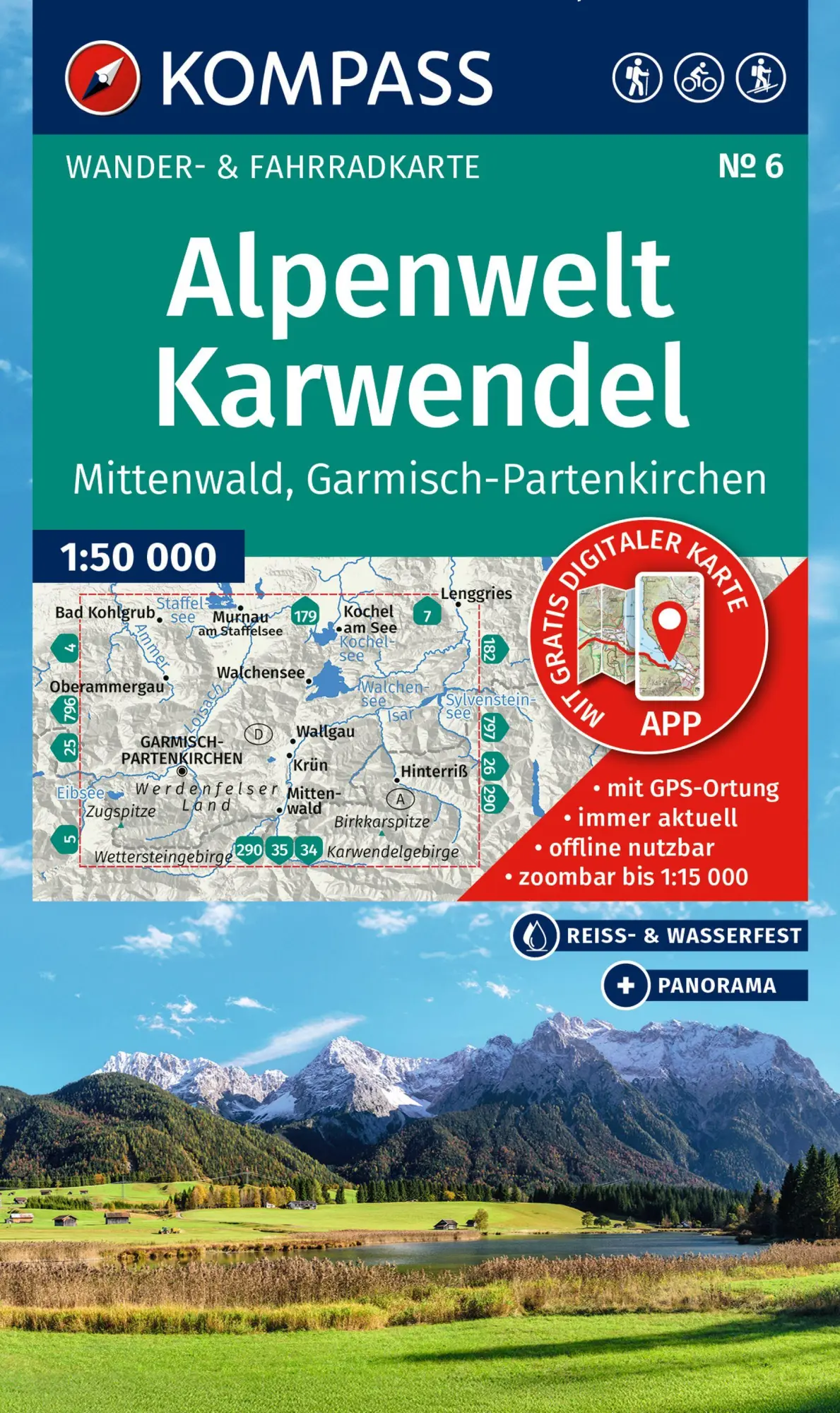 Cover: 9783991543725 | KOMPASS Wanderkarte 6 Alpenwelt Karwendel Mittenwald,...
