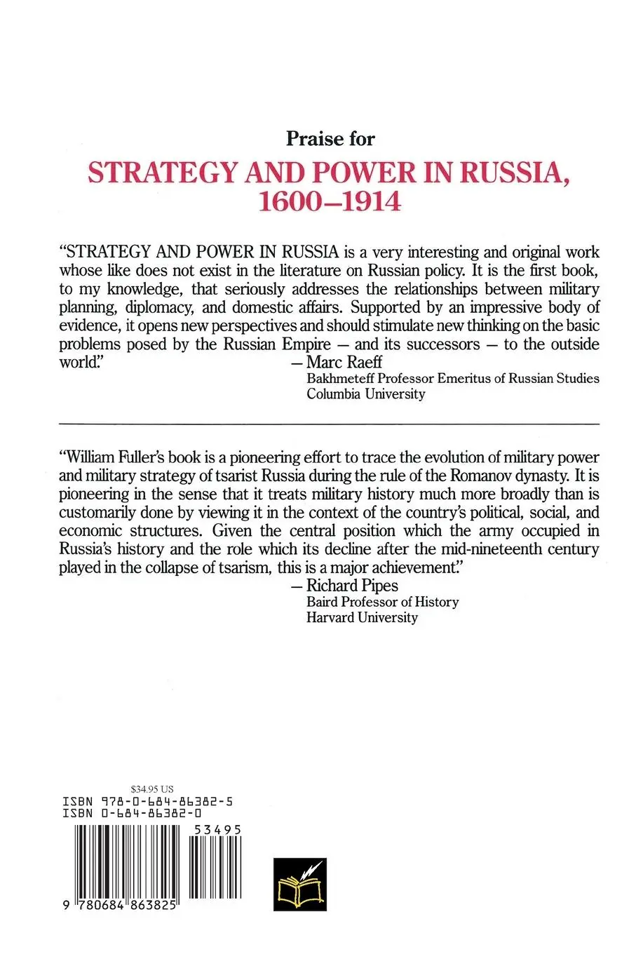 Rückseite: 9780684863825 | Strategy and Power in Russia 1600-1914 | William C. Jr. Fuller | Buch