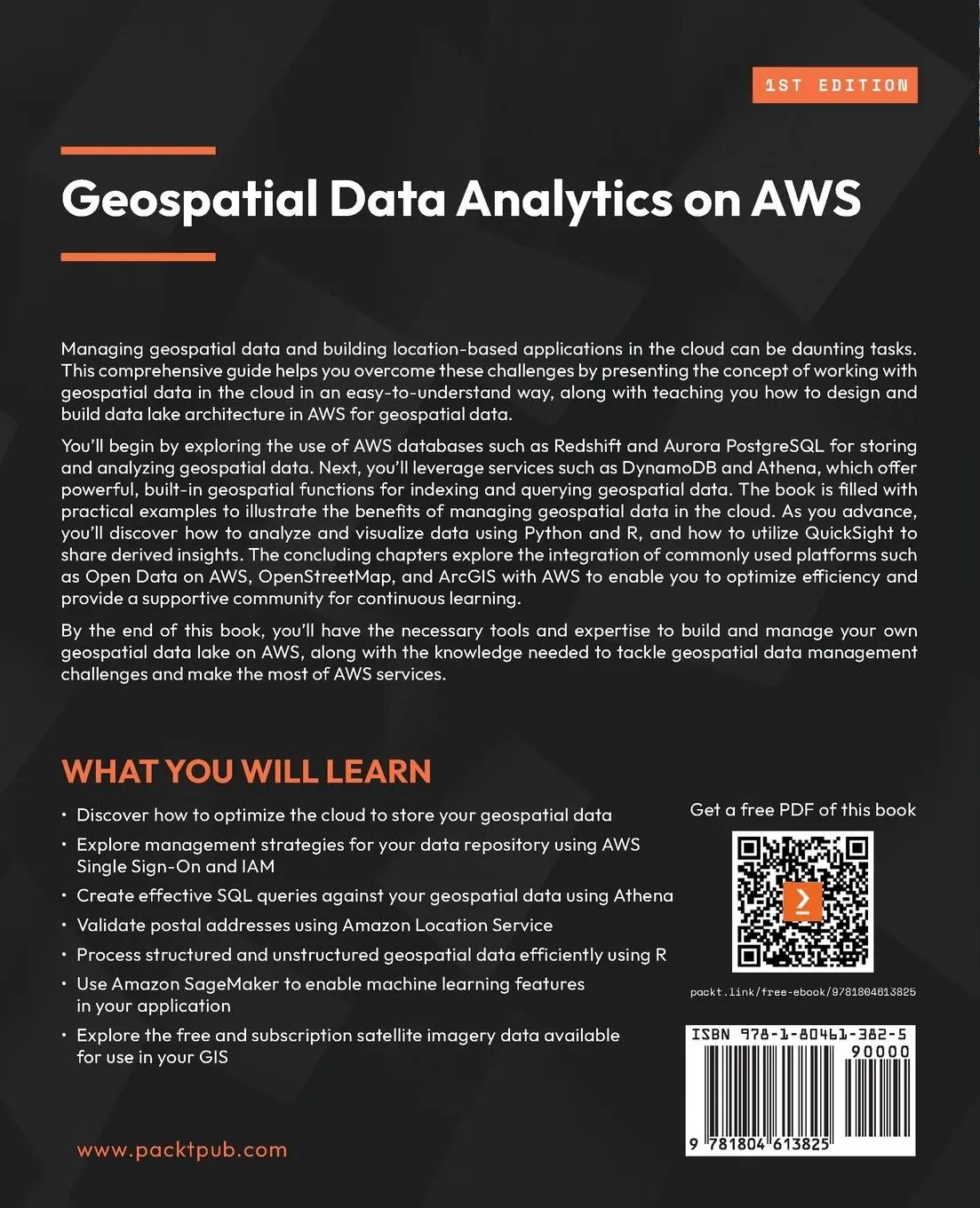 Rückseite: 9781804613825 | Geospatial Data Analytics on AWS | Scott Bateman (u. a.) | Taschenbuch
