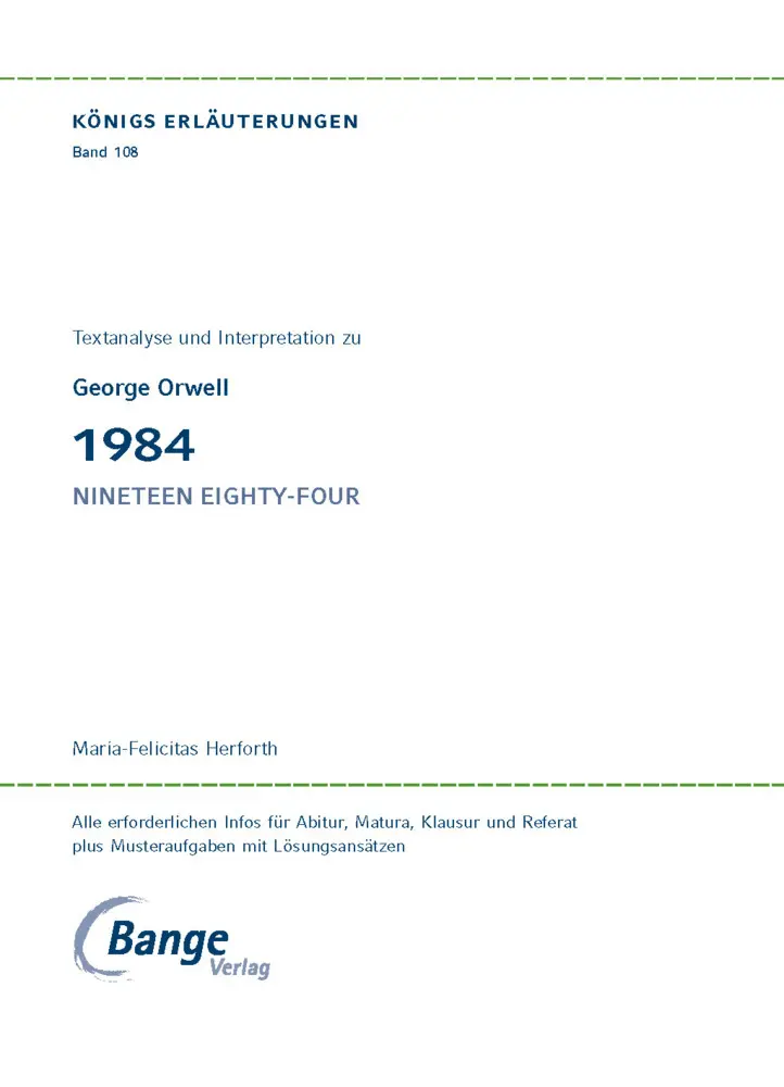 Bild: 9783129303825 | 1984 - Nineteen Eighty-Four von George Orwell | George Orwell | Buch