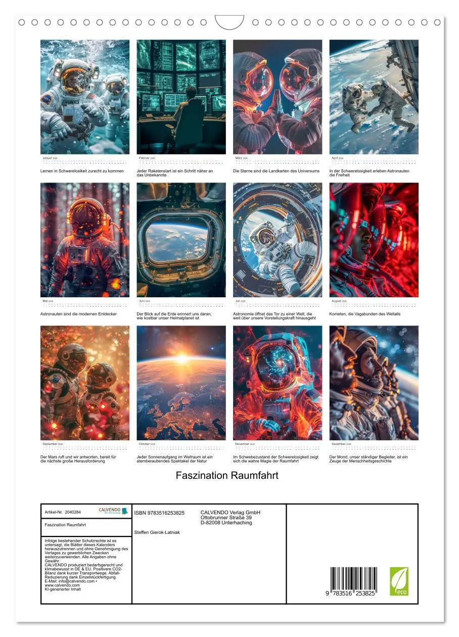 Bild: 9783516253825 | Faszination Raumfahrt (Wandkalender 2026 DIN A3 hoch), CALVENDO...