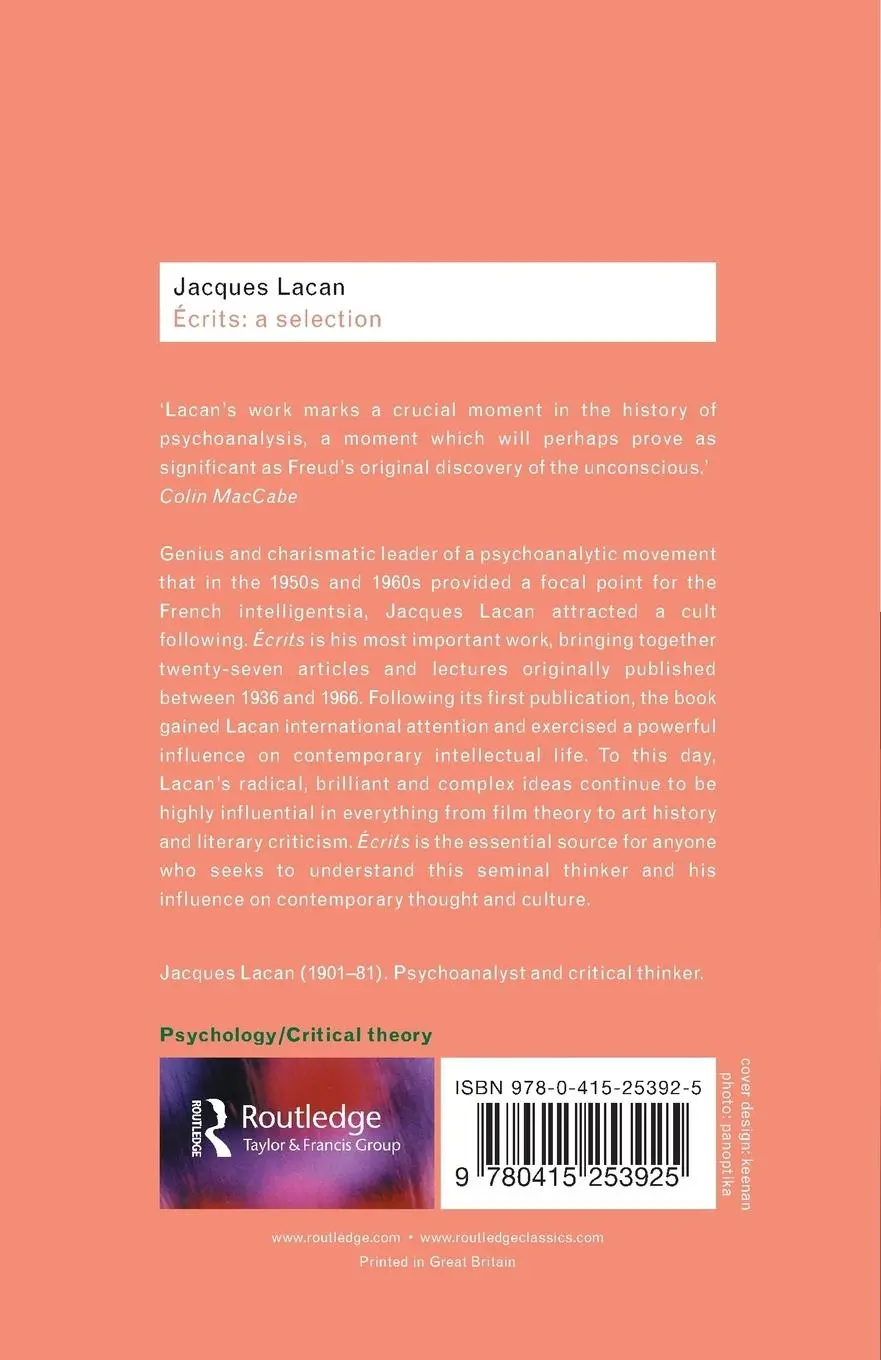 Rückseite: 9780415253925 | Ecrits | A Selection | Jacques Lacan | Taschenbuch | Englisch | 2001