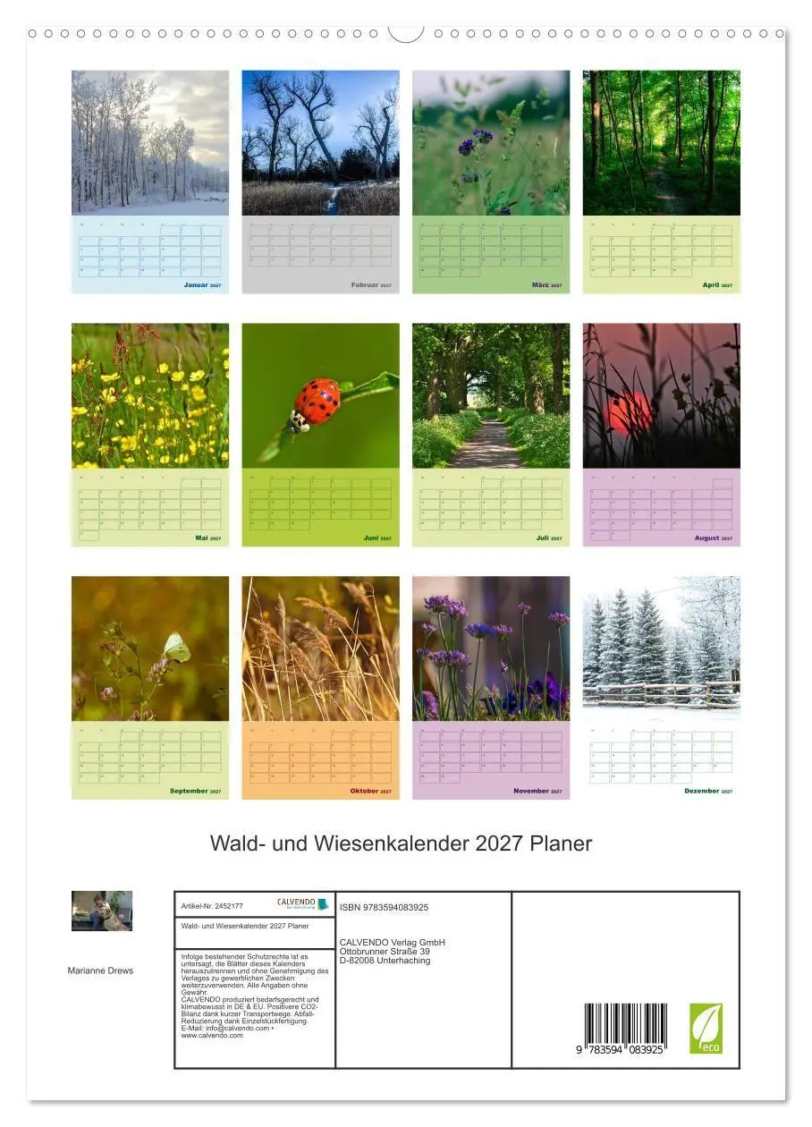 Bild: 9783594083925 | Wald- und Wiesenkalender 2027 Planer (hochwertiger Premium...