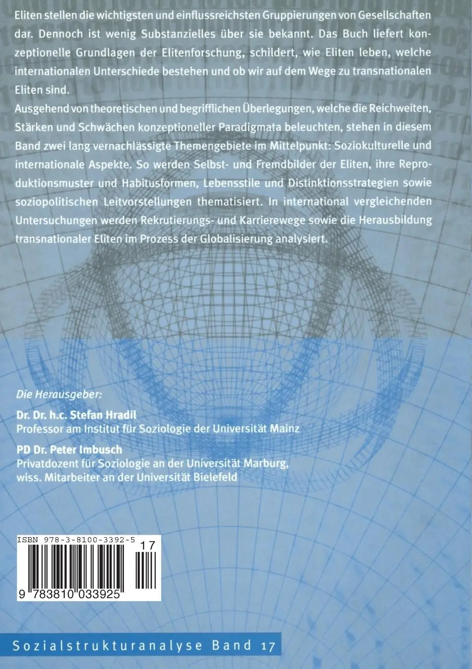 Rückseite: 9783810033925 | Oberschichten - Eliten - Herrschende Klassen | Peter Imbusch (u. a.)