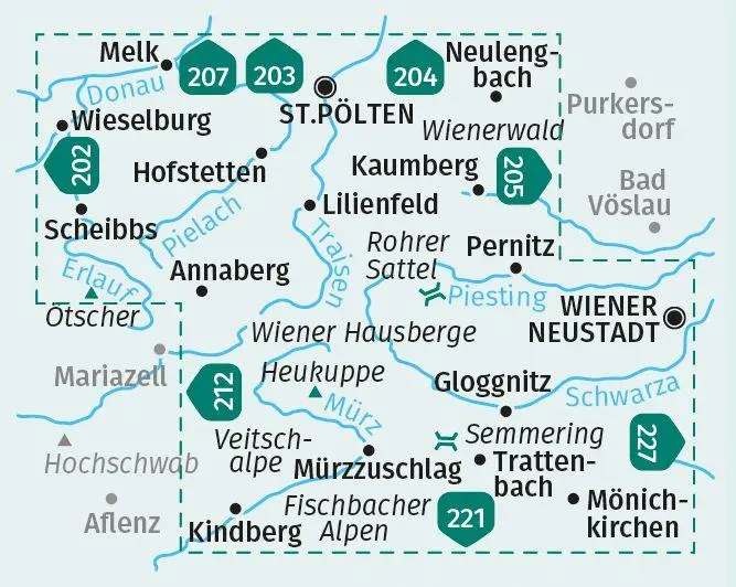 Bild: 9783991213925 | KOMPASS Wanderkarten-Set 210 Wiener Hausberge, Pielachtal,...