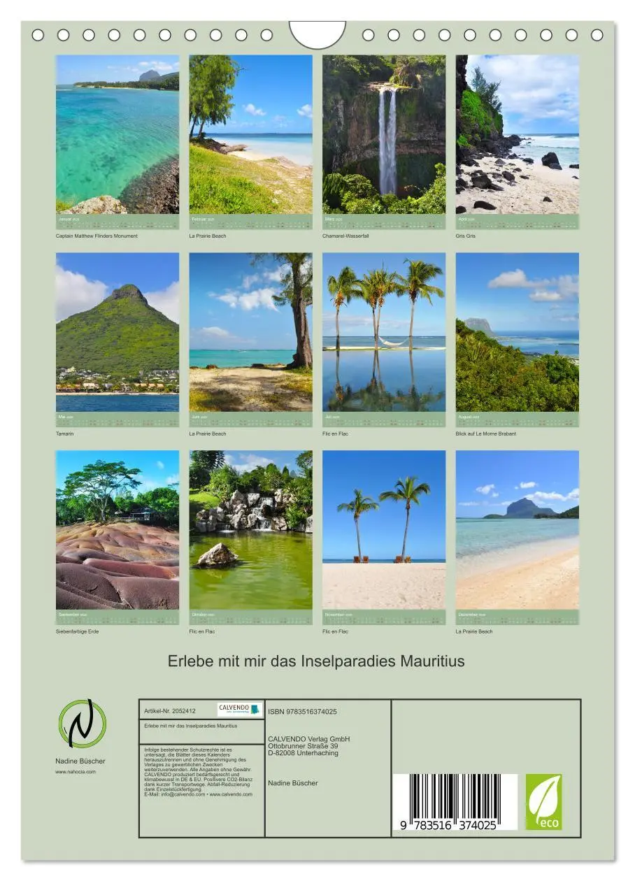 Bild: 9783516374025 | Erlebe mit mir das Inselparadies Mauritius (Wandkalender 2026 DIN...