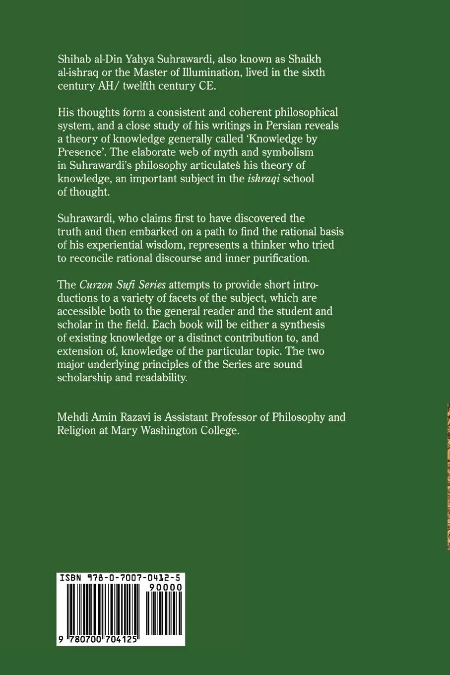 Rückseite: 9780700704125 | Suhrawardi and the School of Illumination | Aminrazavi | Taschenbuch