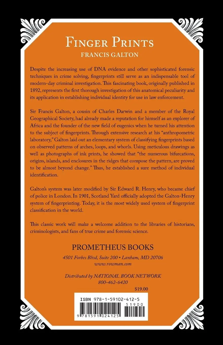 Rückseite: 9781591024125 | Finger Prints | Francis Galton | Taschenbuch | Great Minds Series