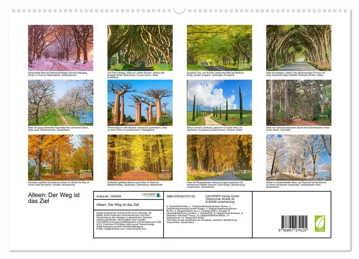 Bild: 9783457274125 | Alleen: Der Weg ist das Ziel (hochwertiger Premium Wandkalender...