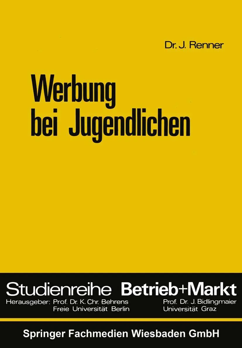 Cover: 9783409364225 | Werbung bei Jugendlichen | Johannes Renner | Taschenbuch | 184 S.
