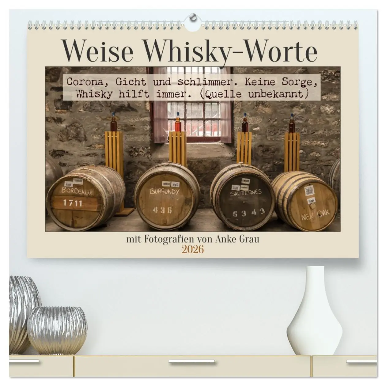Cover: 9783457574225 | Weise Whisky-Worte (hochwertiger Premium Wandkalender 2026 DIN A2...