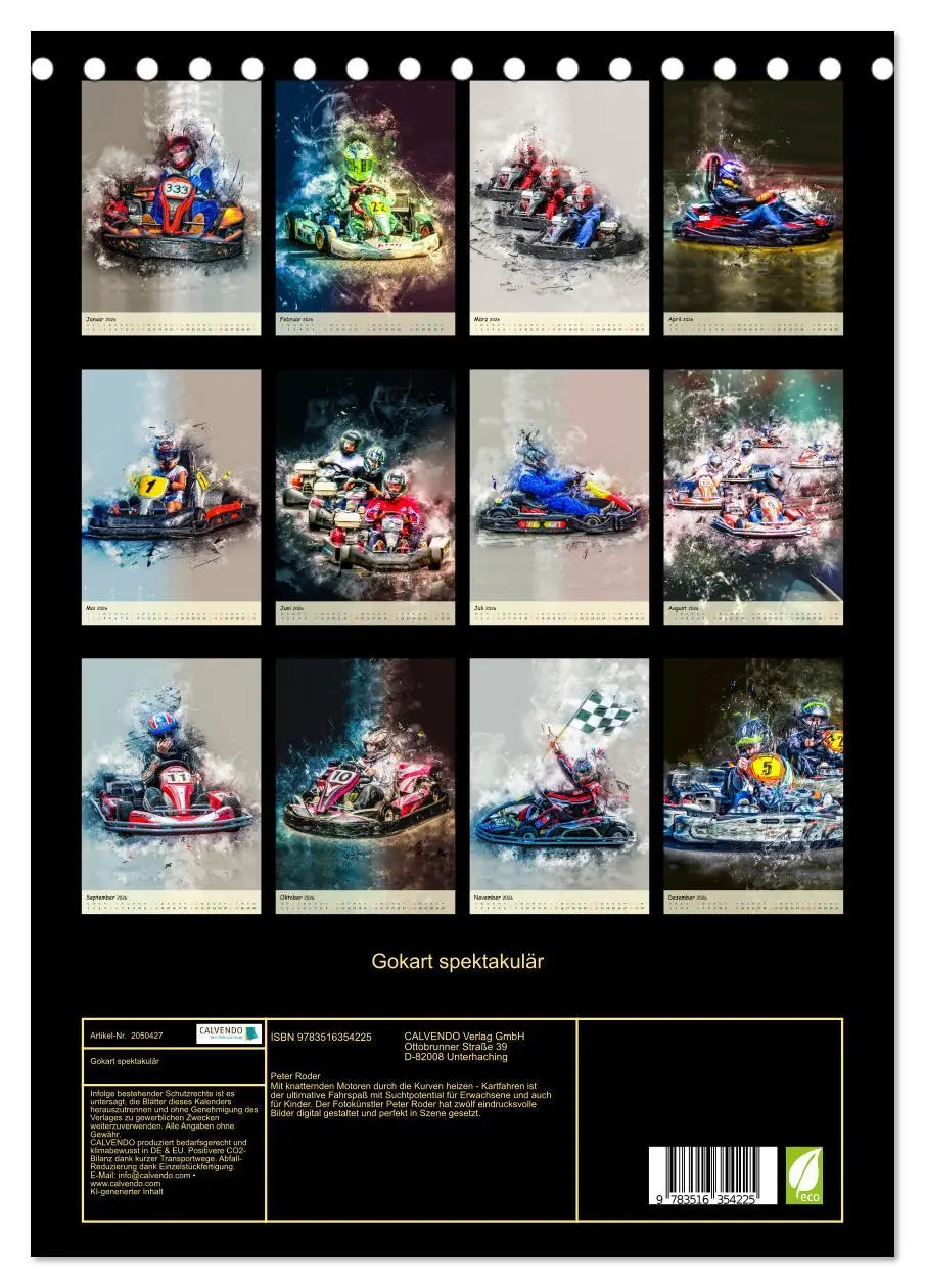 Bild: 9783516354225 | Gokart spektakulär (Tischkalender 2026 DIN A5 hoch), CALVENDO...