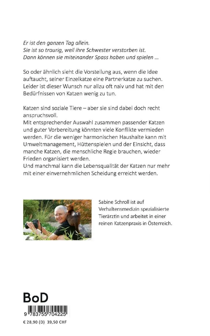 Rückseite: 9783755704225 | Mehrkatzen-Haushalt | Sabine Schroll | Taschenbuch | 298 S. | Deutsch